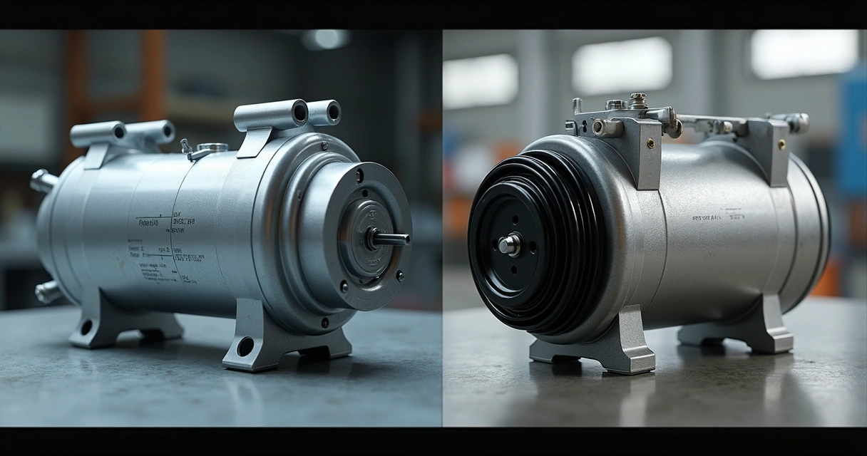 Comparação de peça original e peça genérica lado a lado 