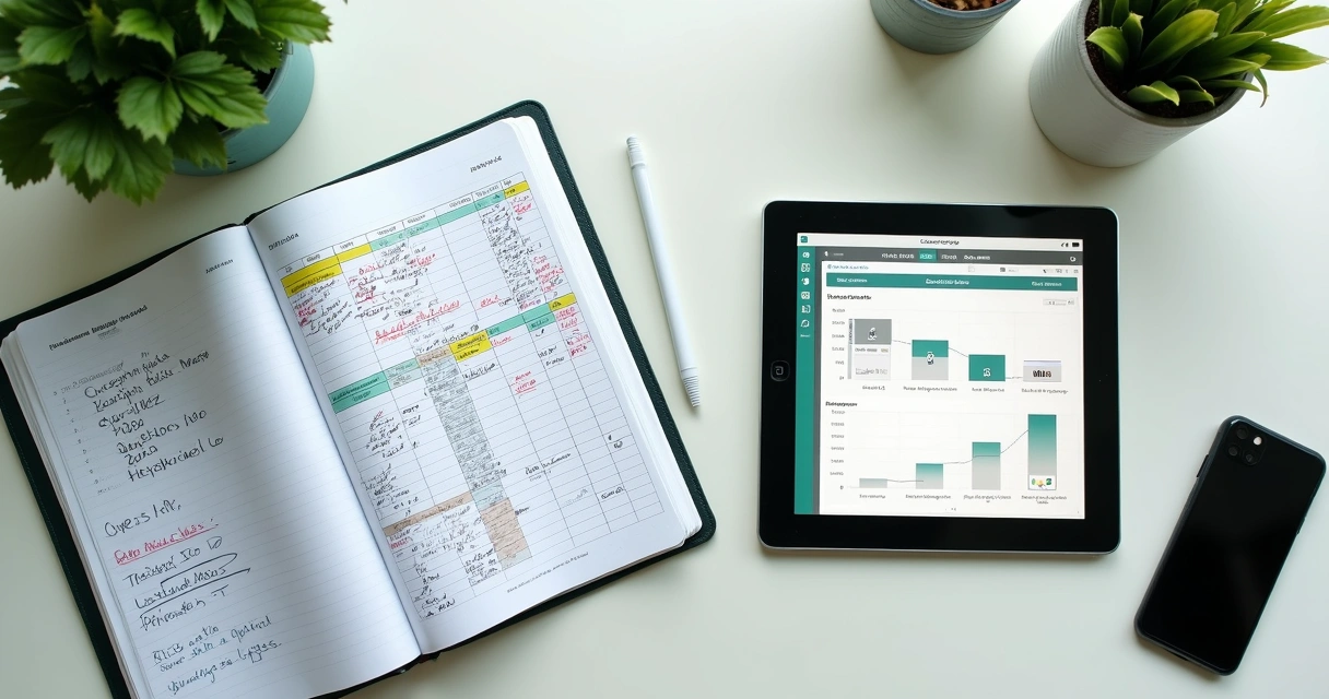 Planilha e CRM lado a lado em mesa de escritório