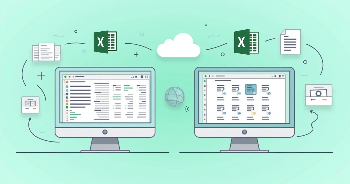 Comparação visual de duas telas de aplicativos de planilha