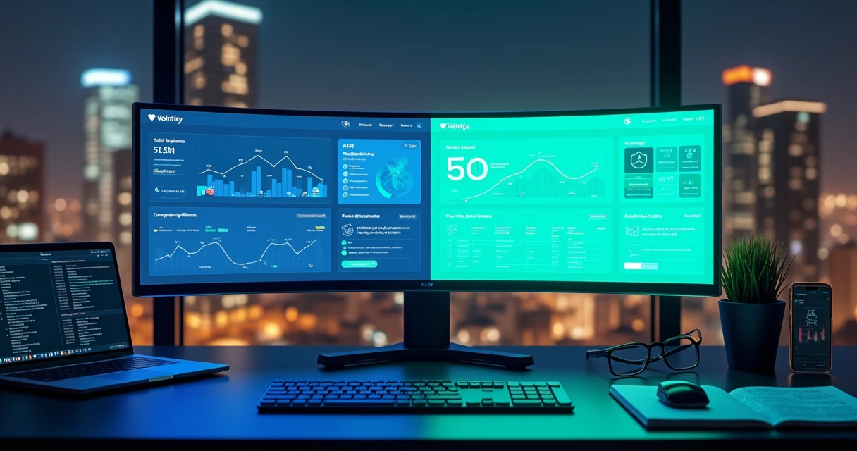 Tela dividida comparando duas plataformas de split de pagamentos SaaS em painel financeiro digital 