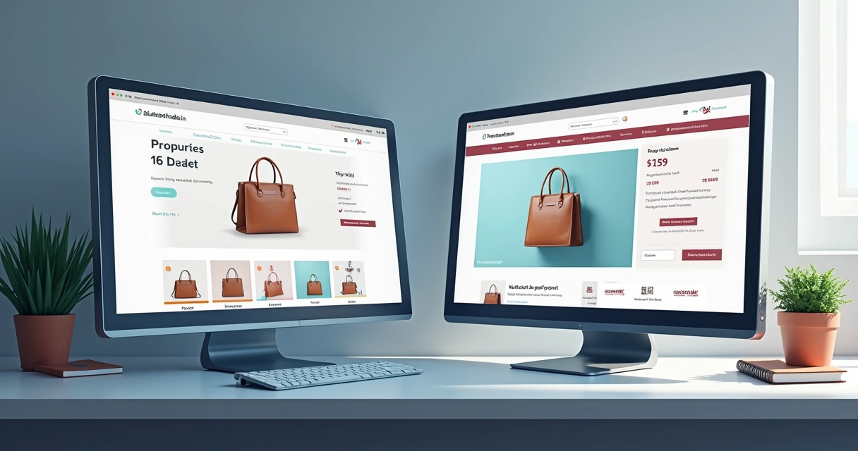 Comparação de tela de marketplace e loja online própria mostrando preços diferentes para o mesmo produto 