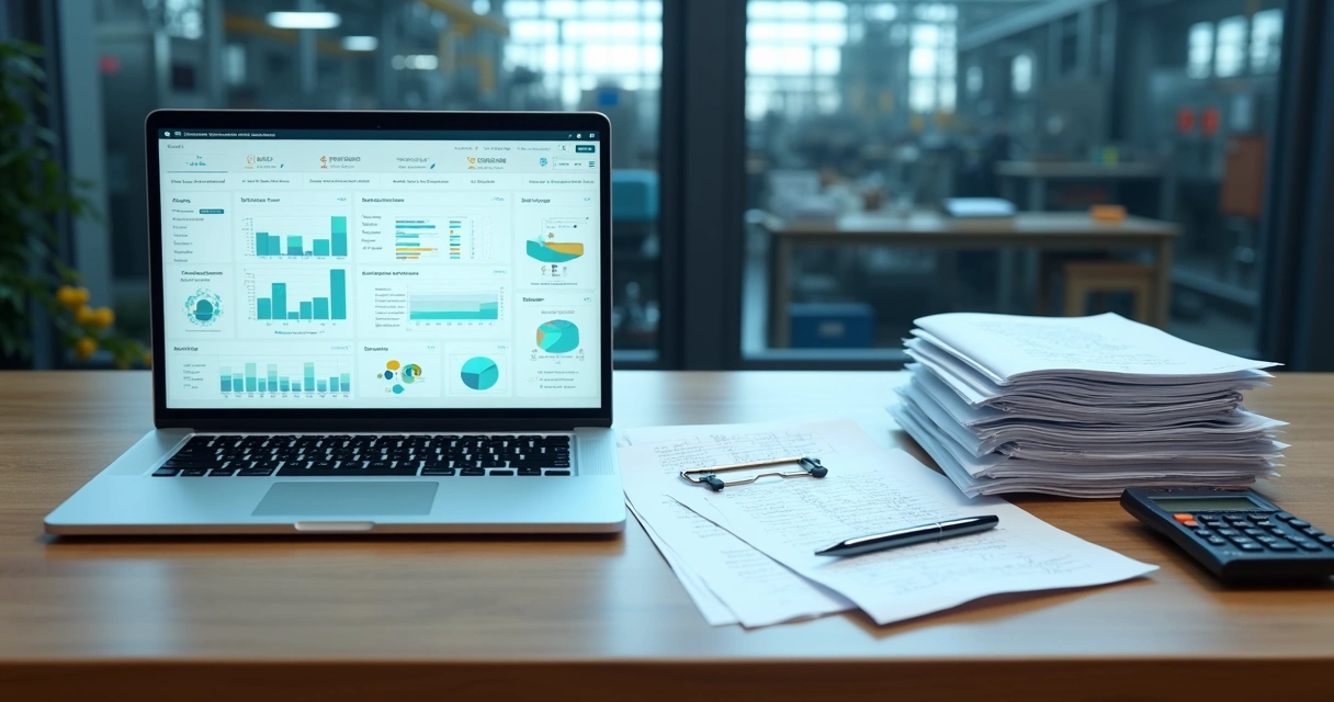 Tela dividida comparando painel da Prelix e planilha de manutenção impressa 