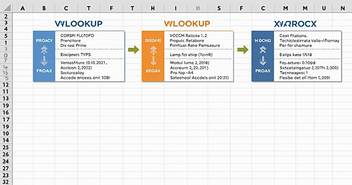 Comparação entre PROCV, PROCH e PROCX em planilha