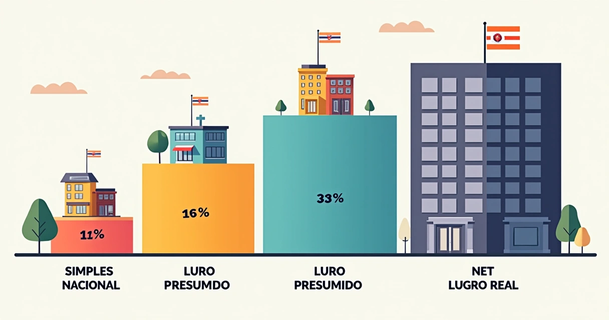 Gráfico comparativo simples nacional, lucro presumido e real 