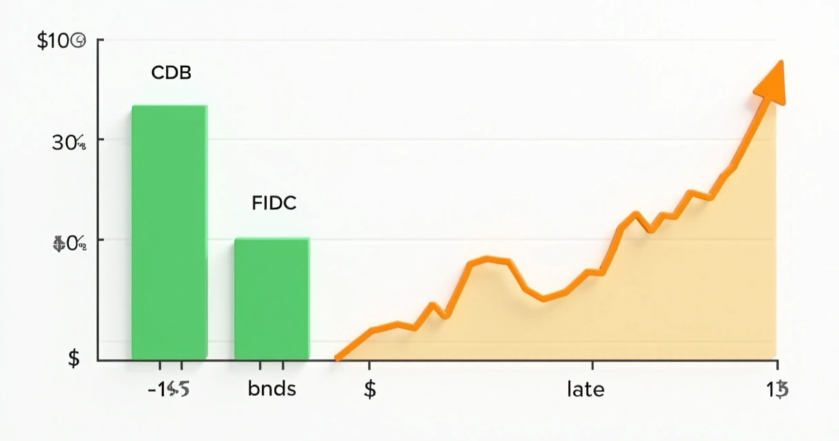 Gráfico comparativo de rendimento entre CDB e FIDC 
