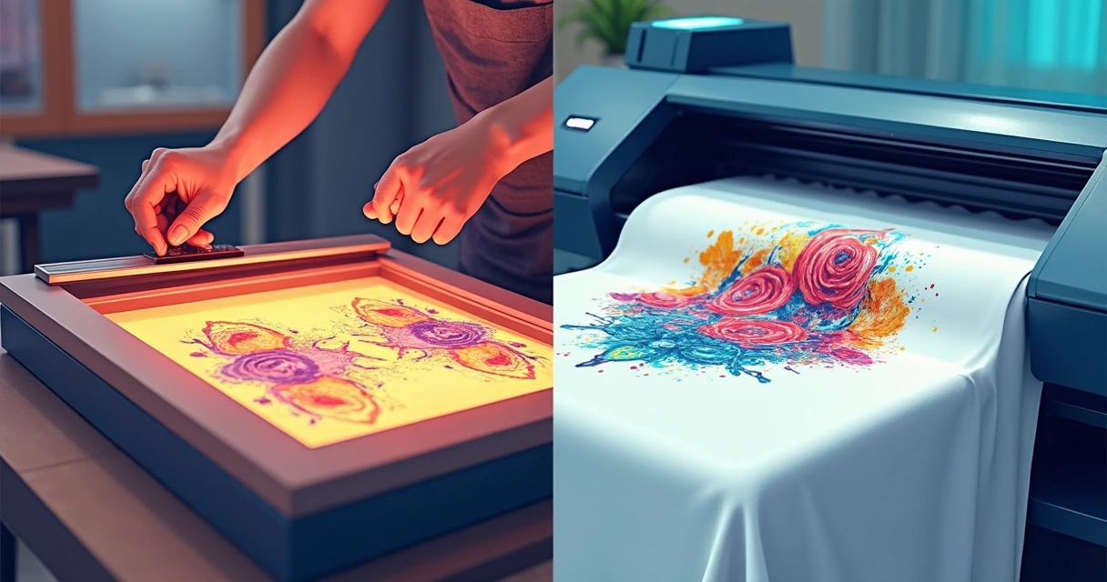 Comparativo entre silk screen manual e impressora digital têxtil