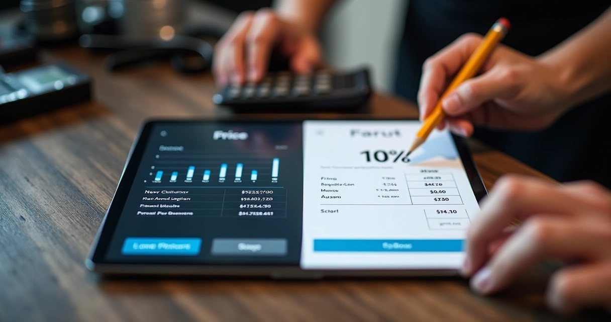 Comparação visual entre simulador e curso para precificação 