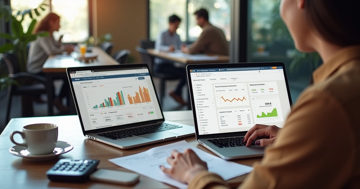 Gestor comparando sistemas de delivery 