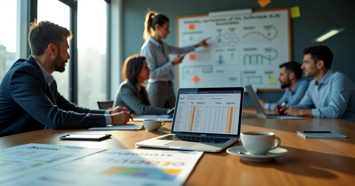 Mesa de escritório com gestor de PME comparando provedores de suporte de TI em quadro organizado com critérios técnicos 