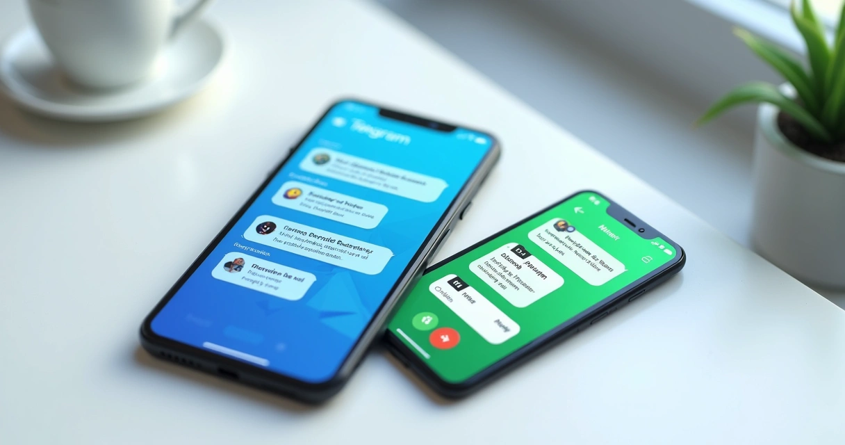 Comparativo visual Telegram e WhatsApp para chatbots