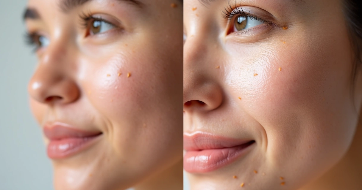 Comparação de textura de pele facial 