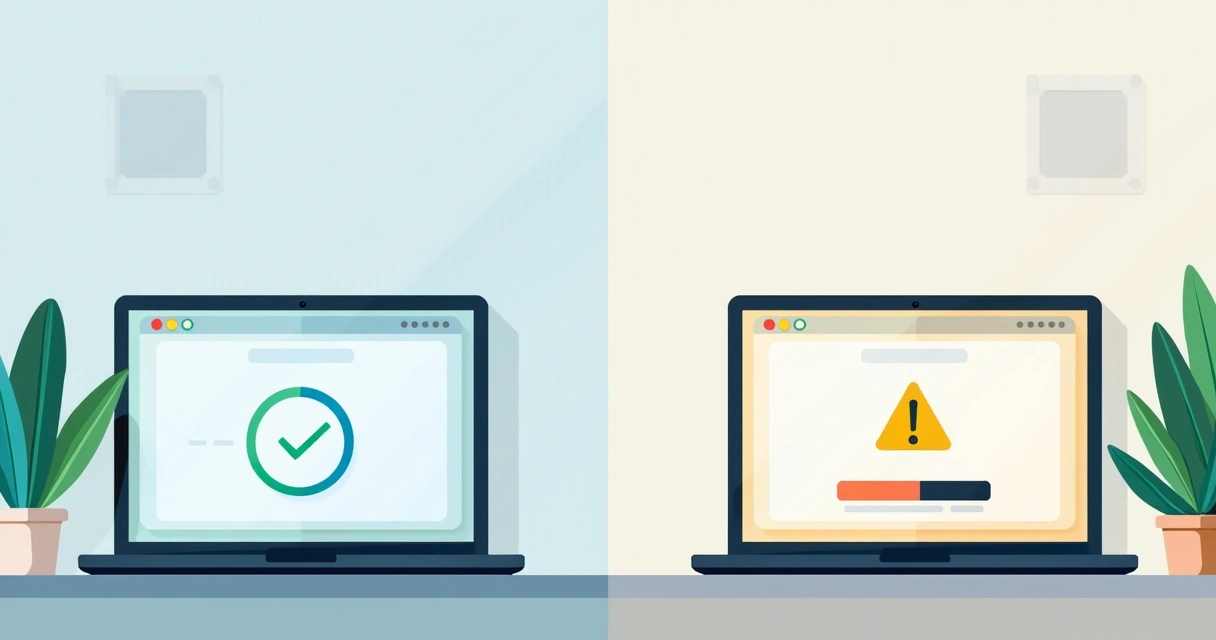 Comparação visual da velocidade de carregamento entre duas plataformas de landing page 