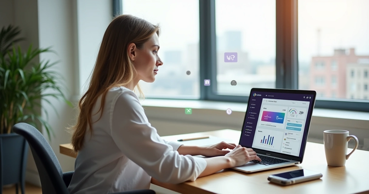 Tela dividida comparando criação de blog no Wix e no WordPress em ambiente de trabalho moderno 