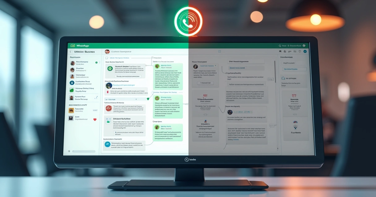 Painel comparando API oficial e integração não autorizada no WhatsApp 