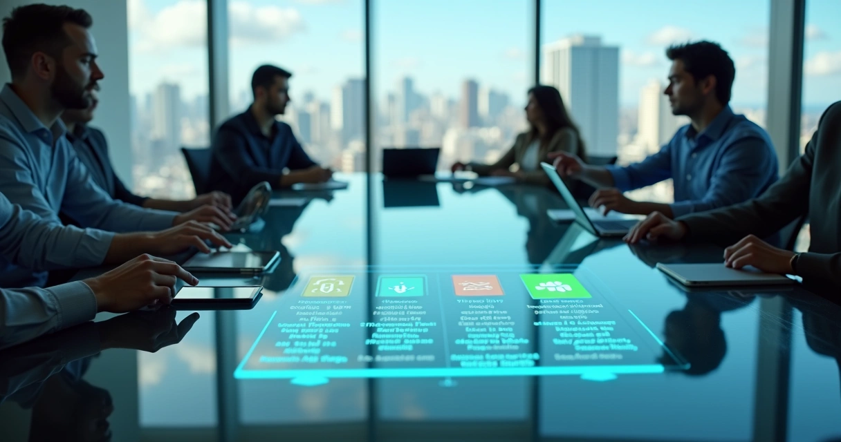 Mesa com card de APIs NFSe sendo comparadas em painel digital 