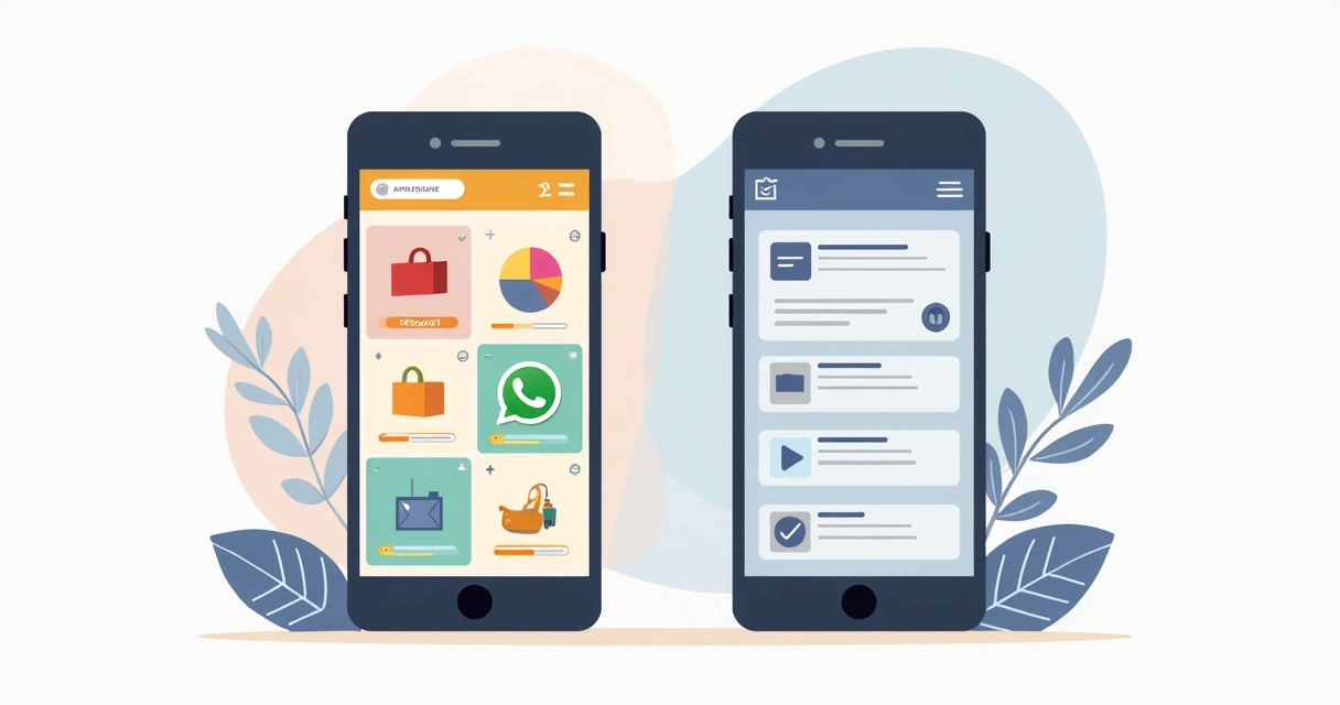 Comparação entre aplicativos de catálogo digital no celular 