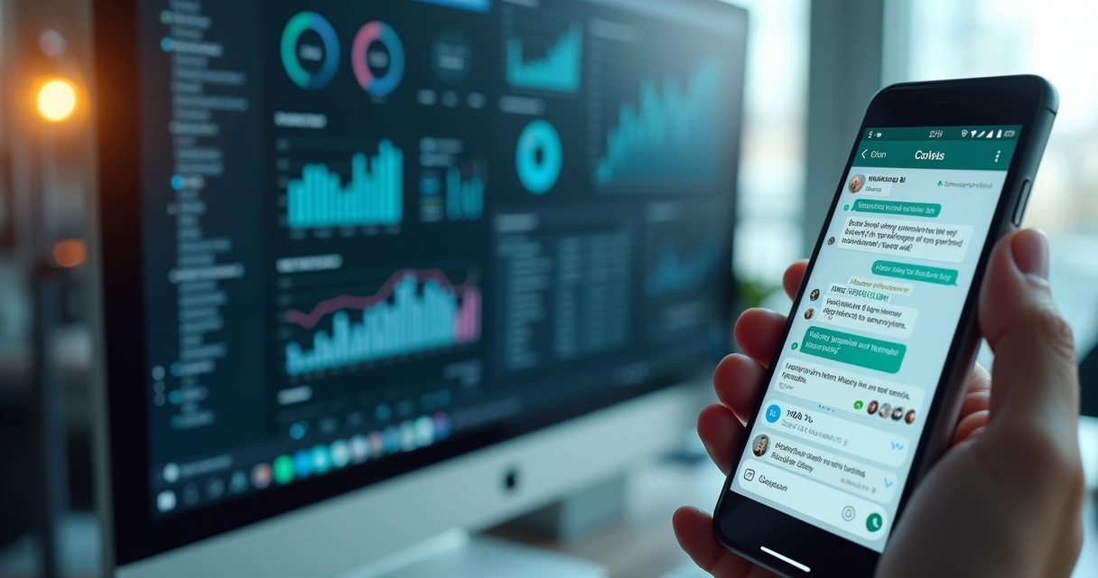 Comparação detalhada entre business intelligence tradicional e BI via WhatsApp em dispositivos móveis e desktop 