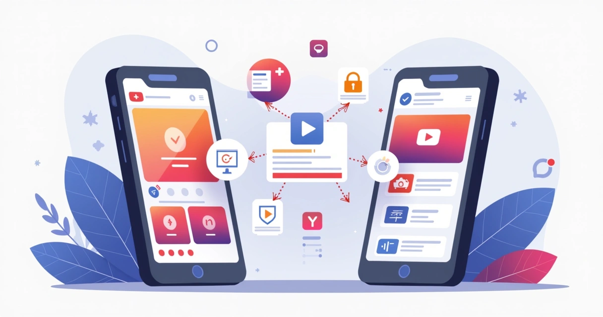 Ilustração comparativa de brand safety entre Reels e Shorts 