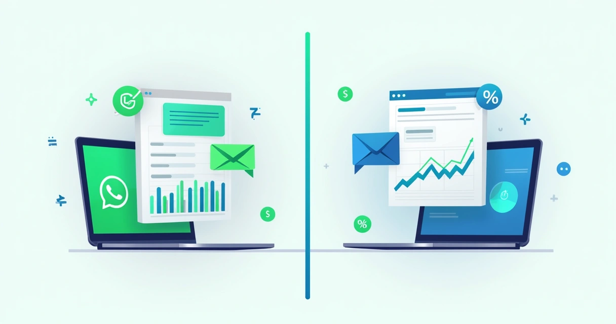 Gráfico de comparação entre WhatsApp e email 
