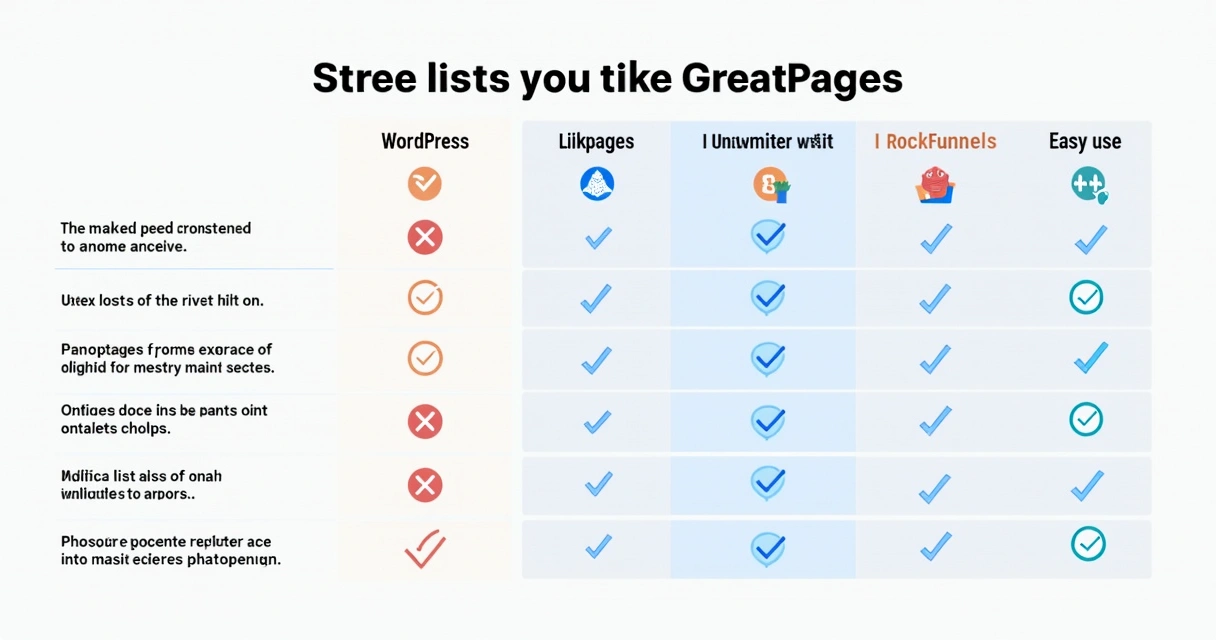 Quadro comparativo de plataformas para criação de landing pages 