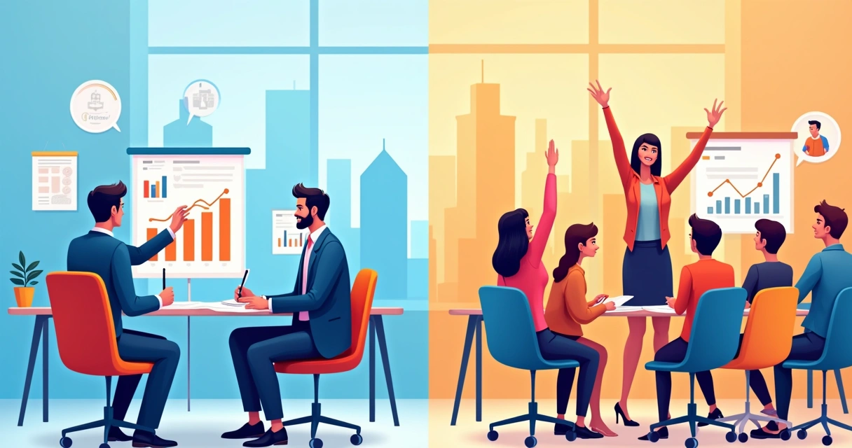 Ilustração mostrando comparação entre consultoria e treinamento 