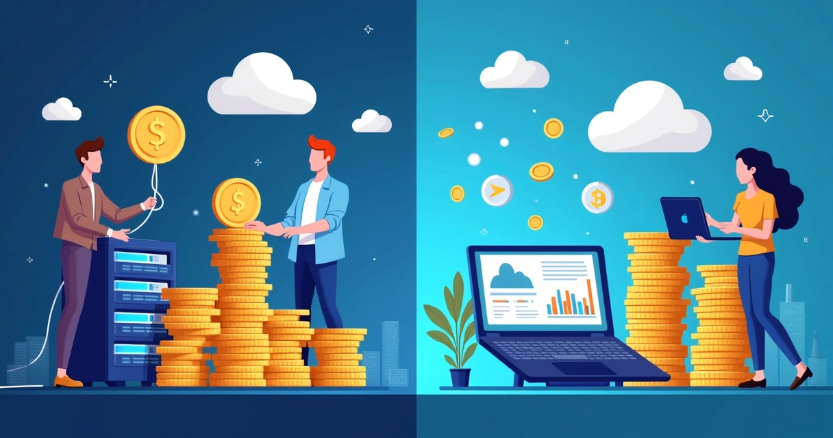 Gráfico de barras comparando custos de nuvem e infraestrutura própria 