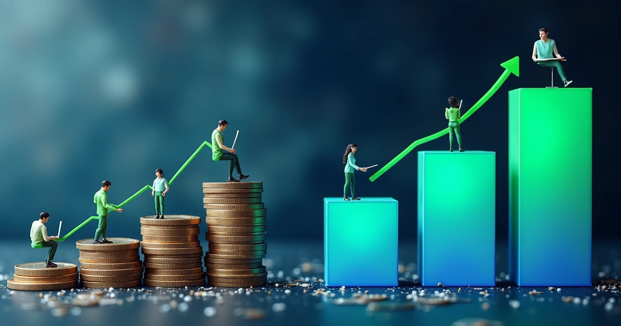 Gráfico comparativo de custos de gestão manual e automatizada 