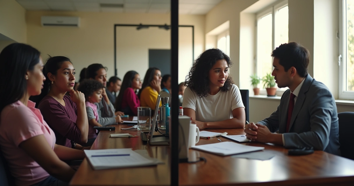 Comparação entre grupo recebendo ajuda em centro comunitário e família em escritório com consultor 