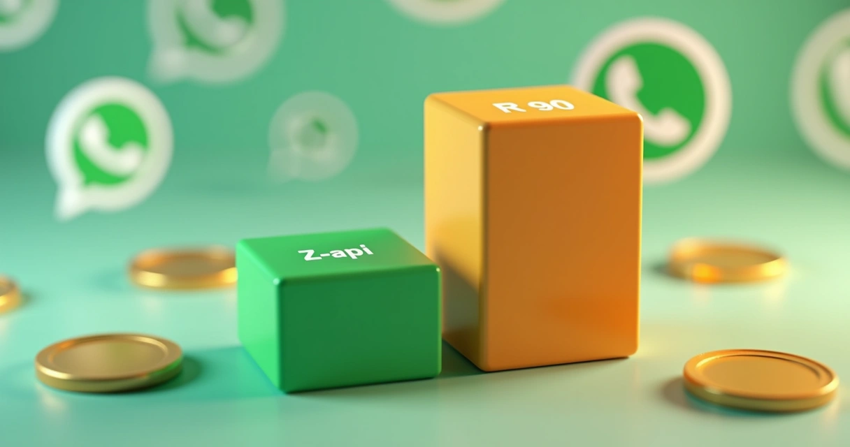 Gráfico de barras comparando custos da Z-api com Evolution API 