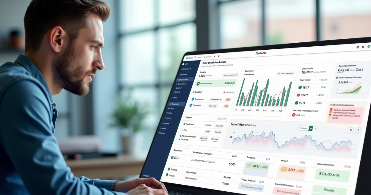Tela com dashboards de vendas e painel Hunter analisando divergências de dados para vendedores do Mercado Livre