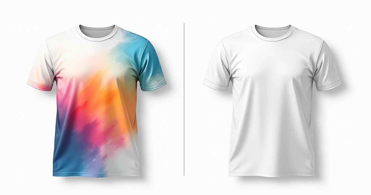 Comparativo de estampa DTF e silk screen lado a lado em camiseta branca