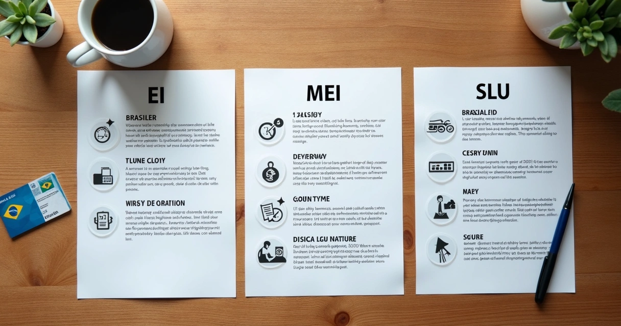 Vista superior com folhas EI, MEI e SLU