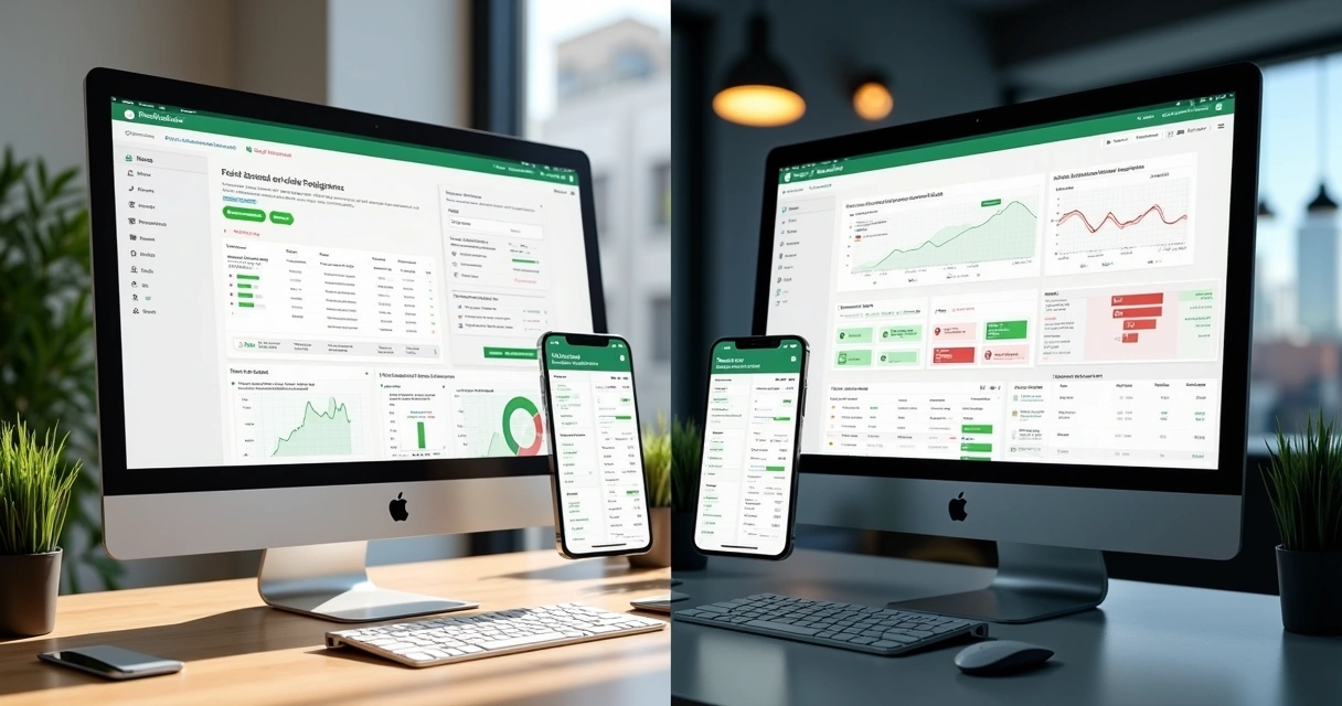 Dashboard Feedelize comparado com outra plataforma complexa 