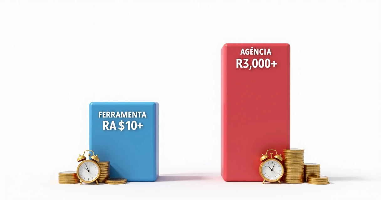 Gráfico comparativo de custos entre IA e agência de conteúdo 