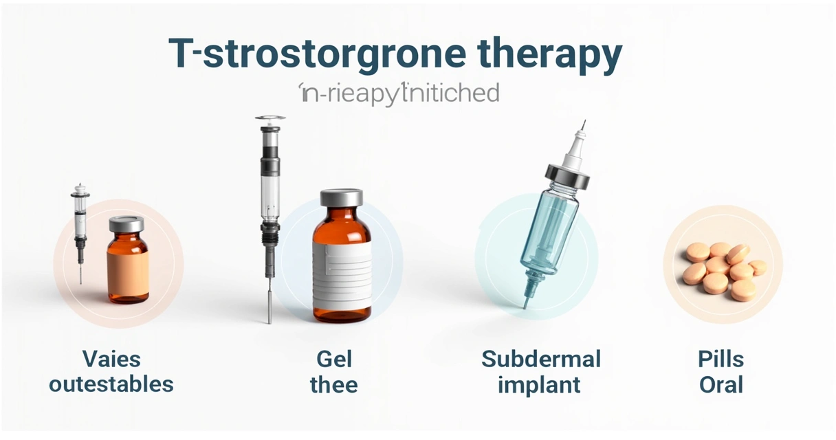 Comparação visual entre diferentes métodos de terapia hormonal 