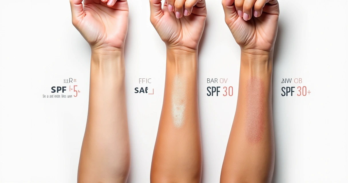 Comparação visual dos efeitos do FPS na proteção UVA e UVB 