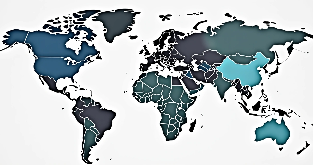 Mapa com destaque para sistemas de IVA no mundo 