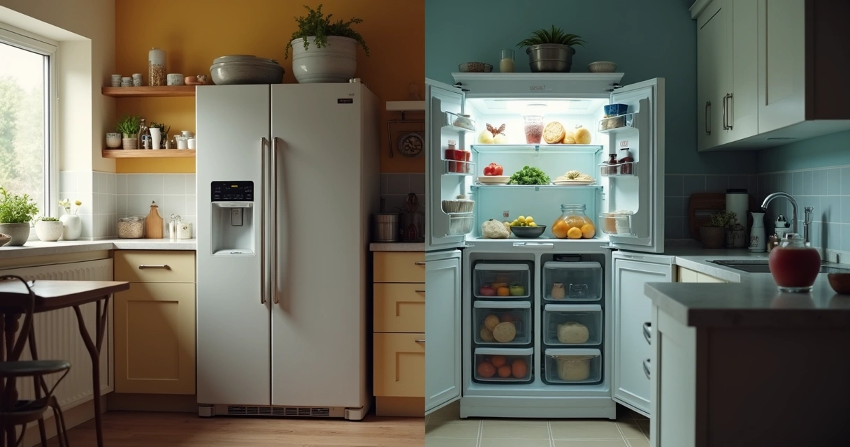 Comparação visual entre eletrodoméstico bem-cuidado e outro danificado 