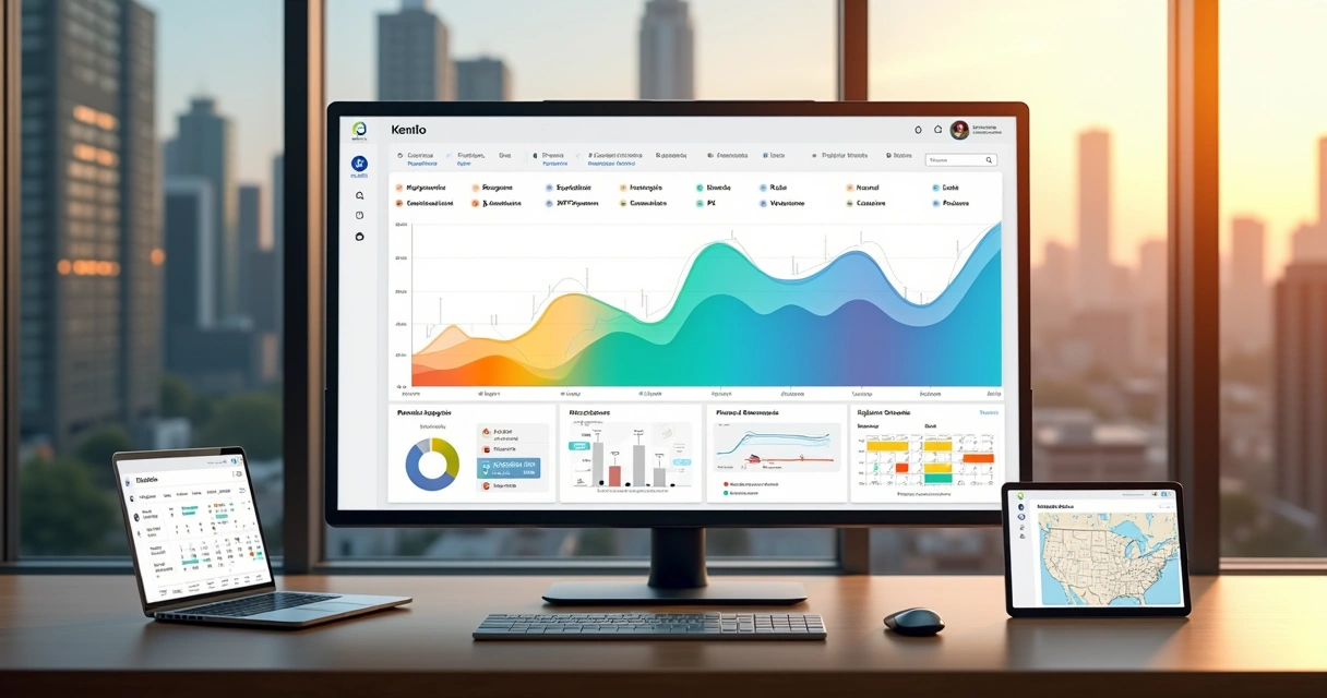 Painel com gráficos comparando plataformas de gestão de locação imobiliária 