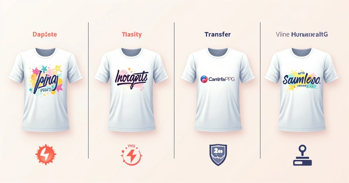 Comparativo visual de técnicas de estamparia em camisetas 