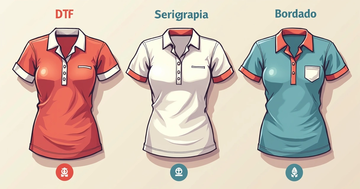 Comparação de técnicas para camisa feminina personalizada 