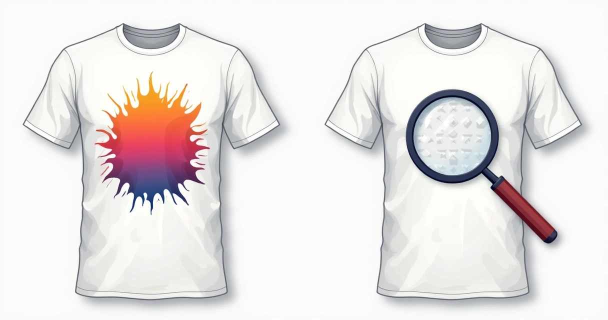 comparativo textura DTF e silk screen em camiseta branca 