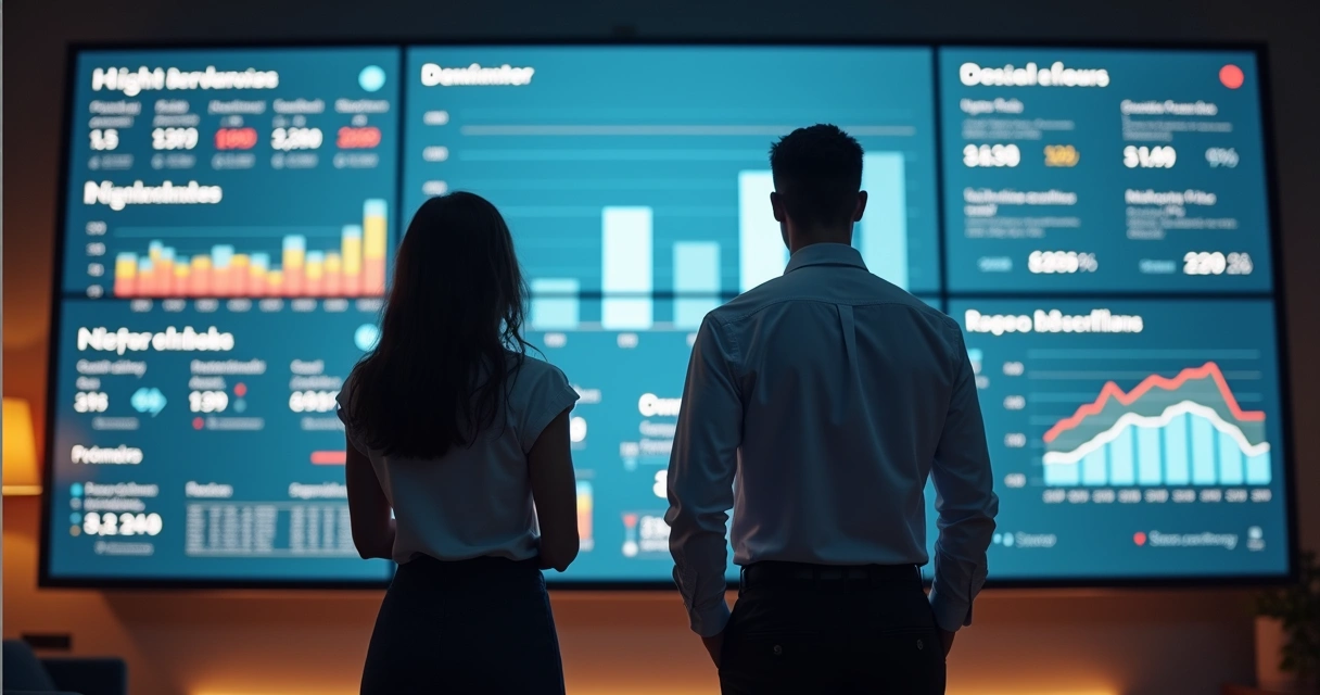 Comparação de preços de imóveis em painéis digitais 