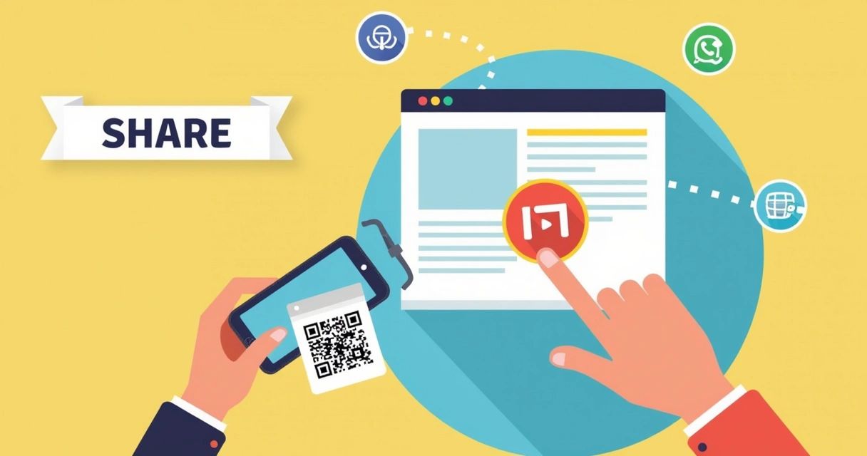 Compartilhamento de catálogo via celular, QR Code e WhatsApp 