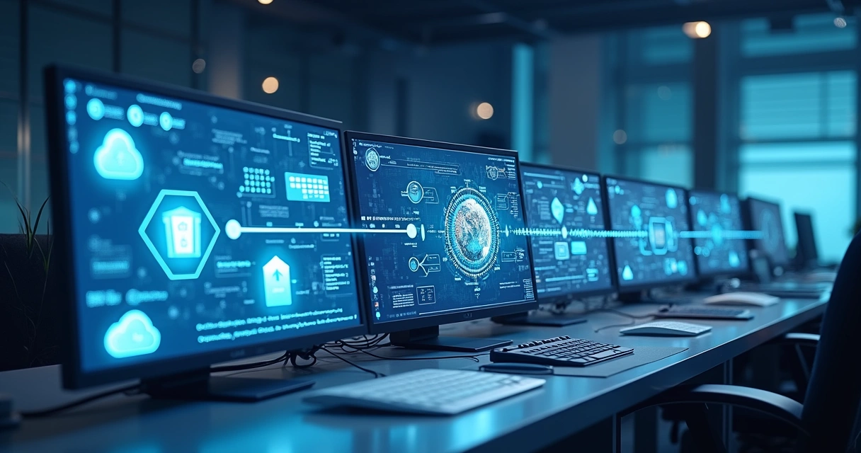 Ilustração de integração de dados fiscais entre plataformas digitais e órgãos públicos 