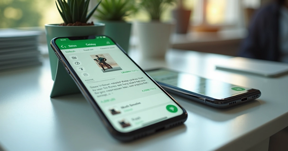 Compartilhamento de catálogo digital por mensagem no celular 