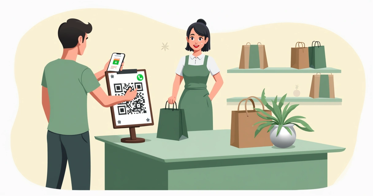 Cliente escaneando QR code na loja 