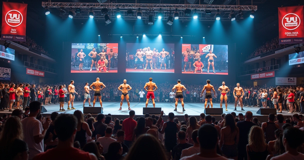 Competição de fitness com atletas no Arnold Sports Festival 2026