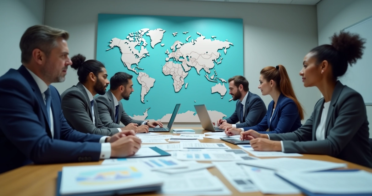 Compliance team reviewing international hiring documents 