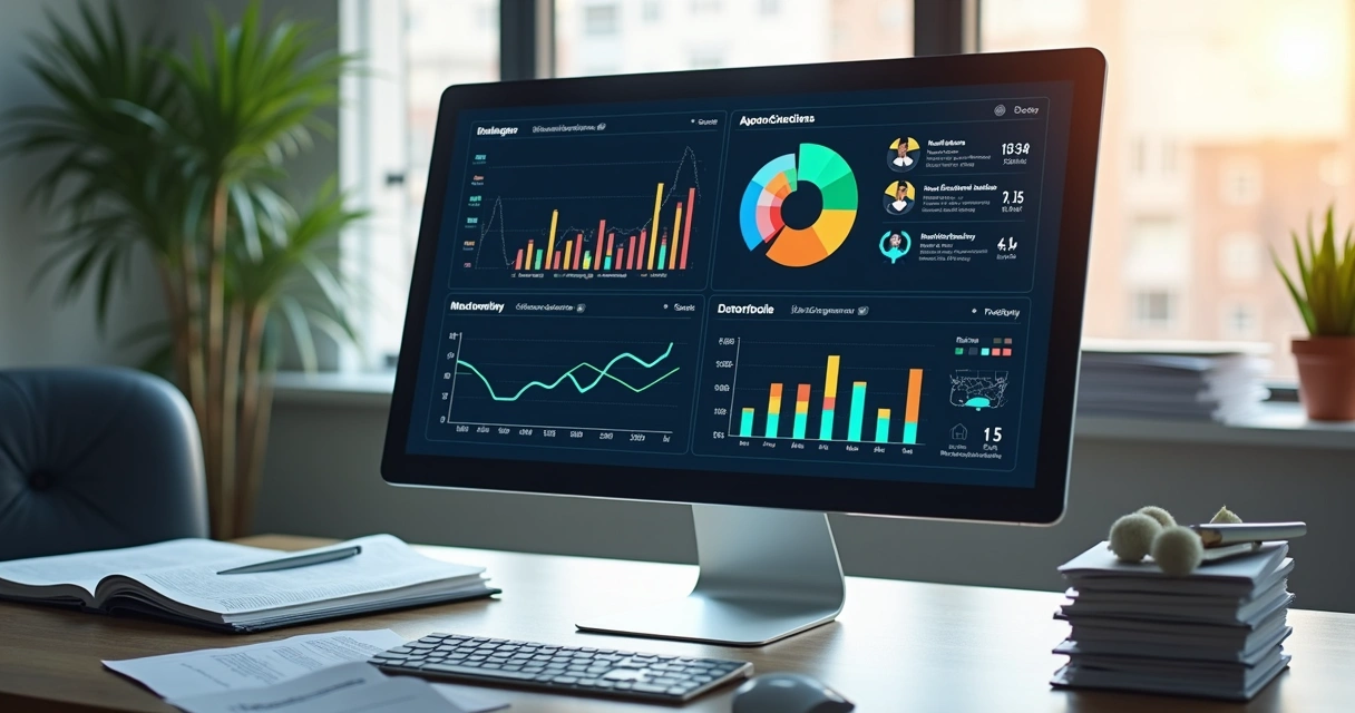 Tela de monitoramento digital mostrando logs de auditoria e gráficos de conformidade fiscal 